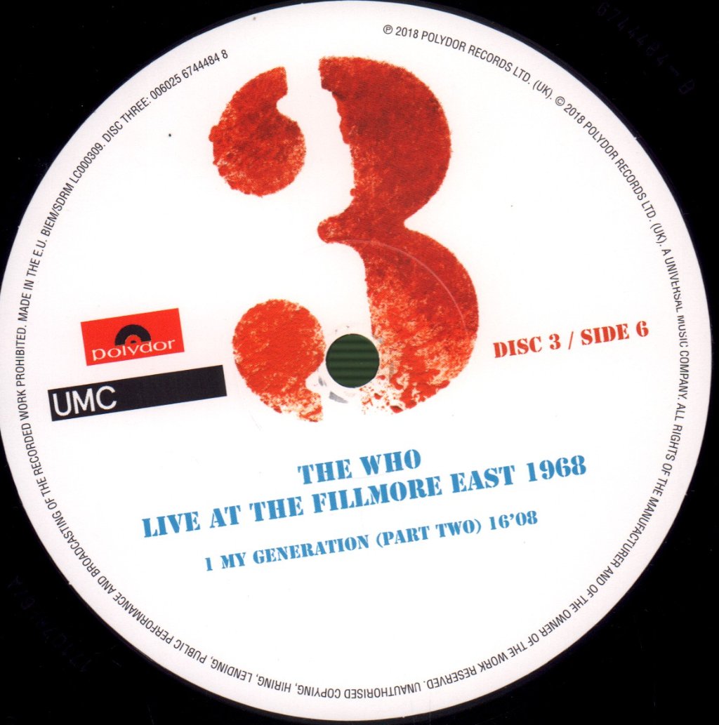 Who - Live At The Fillmore East 1968 - Triple Lp