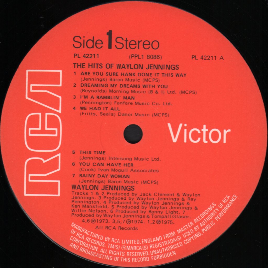 Waylon Jennings - Hits Of Waylon Jennings - Lp