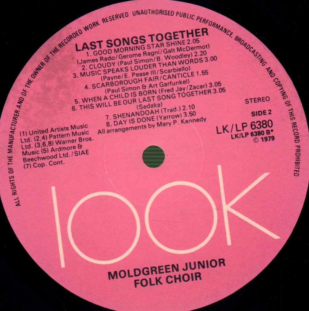 Moldgreen Junior Folk Choir - Last Songs Together - Lp