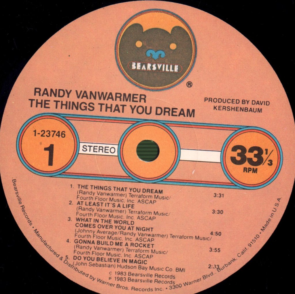 Randy Vanwarmer - Things That You Dream - Lp