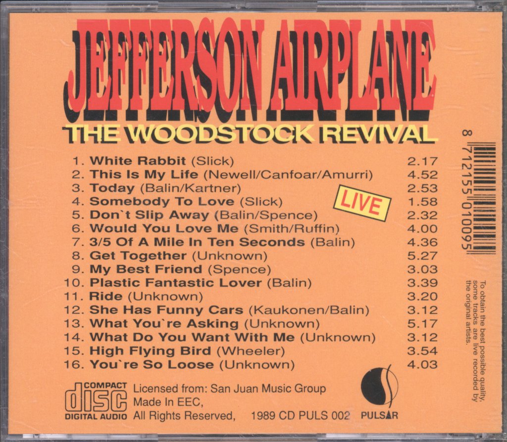 Jefferson Airplane - Woodstock Revival Live - Cd