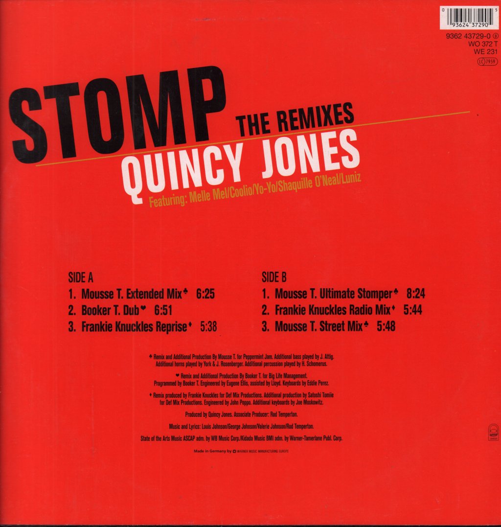 Quincy Jones - Stomp The Remixes - 12 Inch