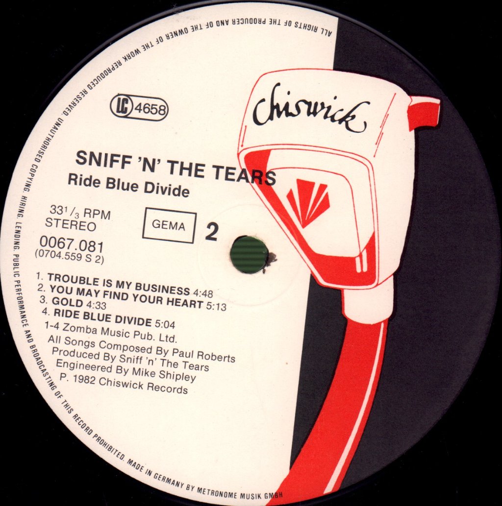 Sniff N The Tears - Ride Blue Divide - Lp