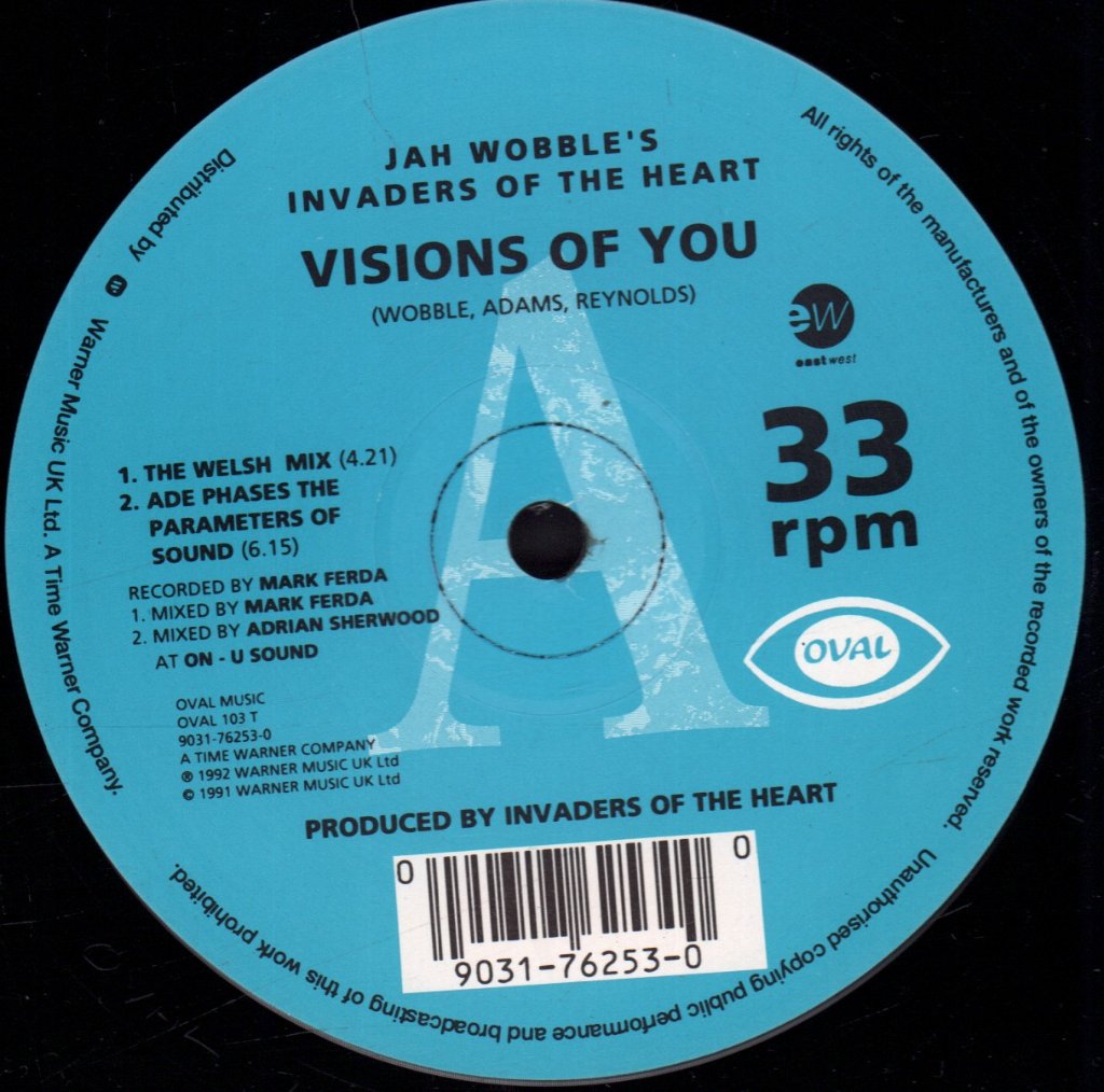 Jah Wobble's Invaders Of The Heart - Visions Of You - 12 Inch