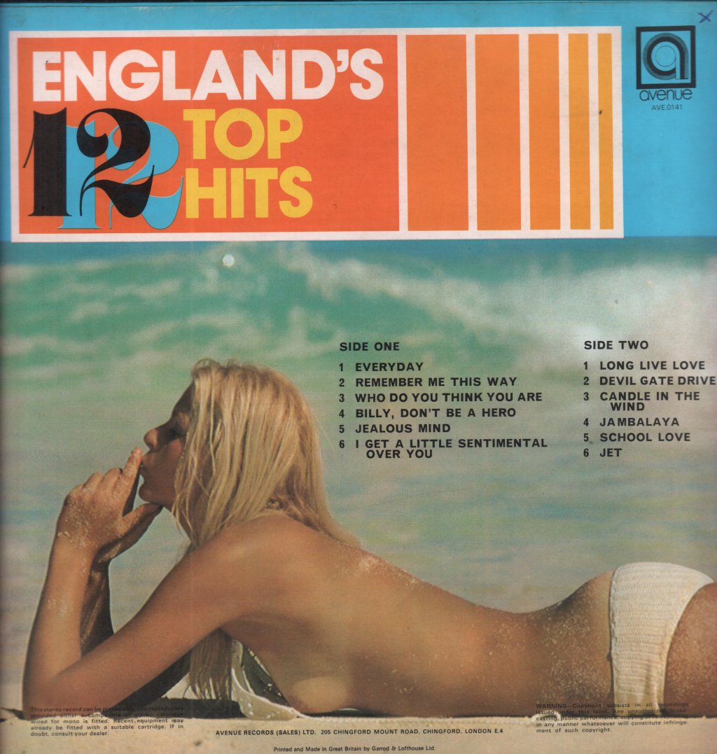 Unknown Artist - England's 12 Top Hits - Lp