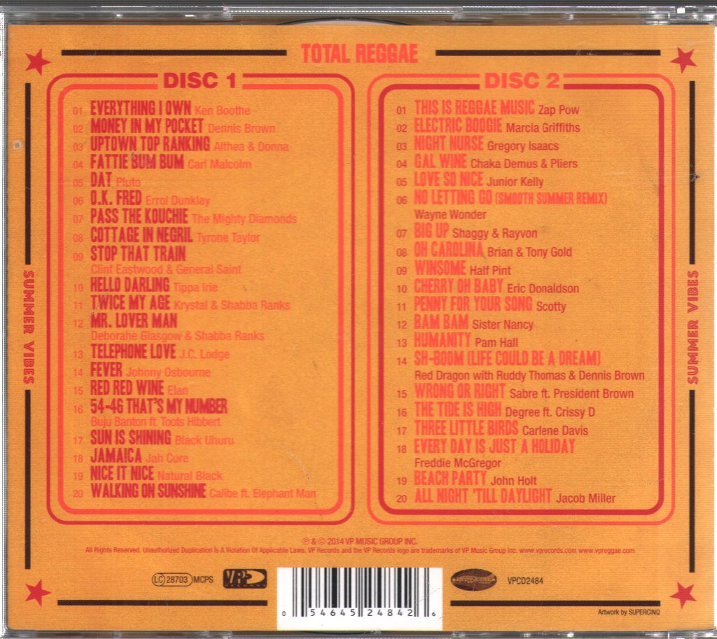 Various Artists - Total Reggae (Summer Vibes) - Double Cd