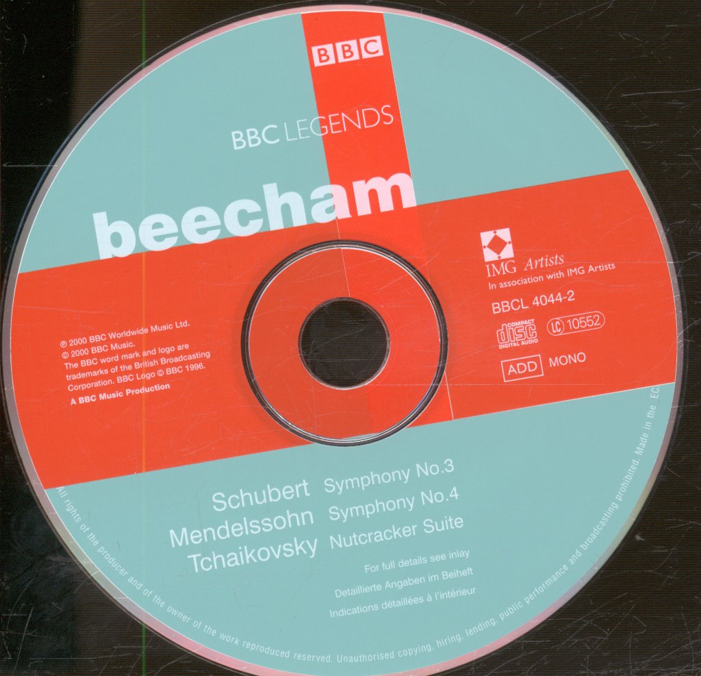 Sir Thomas Beecham - Schubert - Symphony no 3 - Cd