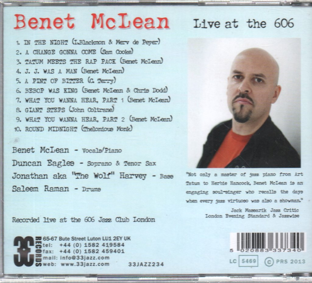 Benet McLean - Live At The 606 - Cd