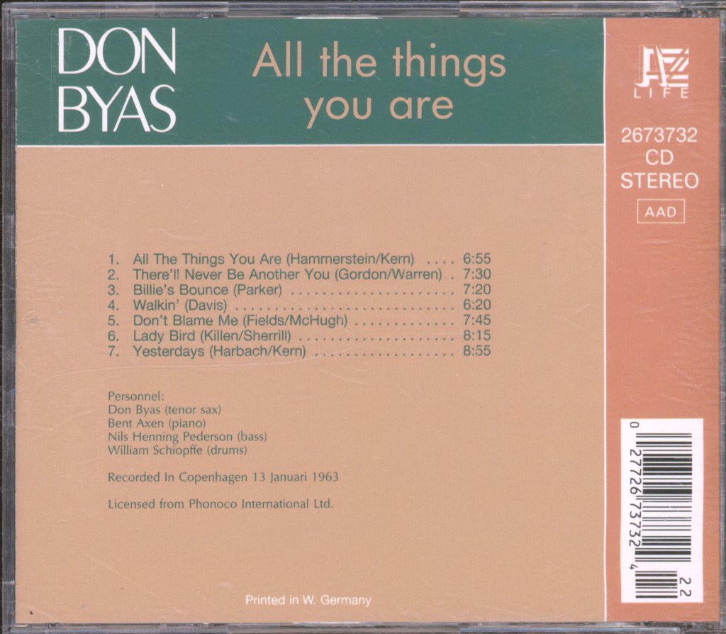 Don Byas - All The Things You Are - Cd
