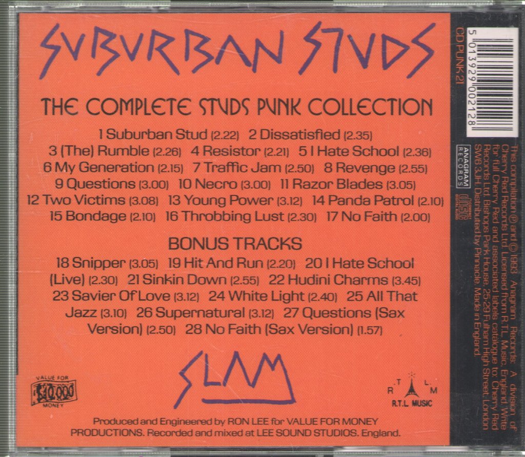 Suburban Studs - Slam (Complete Studs Punk Collection) - Cd