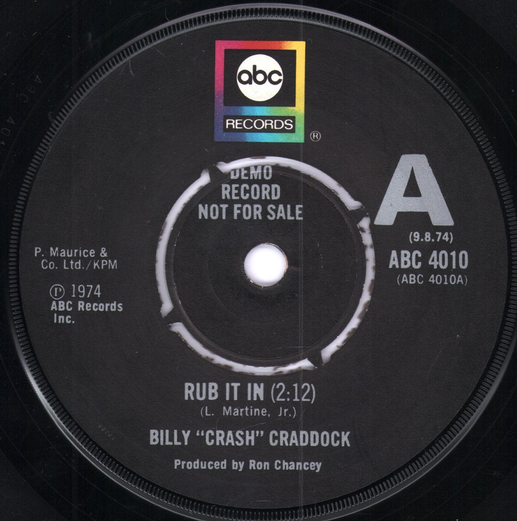Billy Crash Craddock - Rub It In - 7 Inch