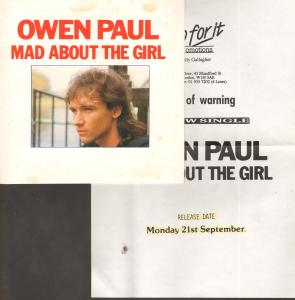 Owen Paul - Mad About The Girl - 7 Inch