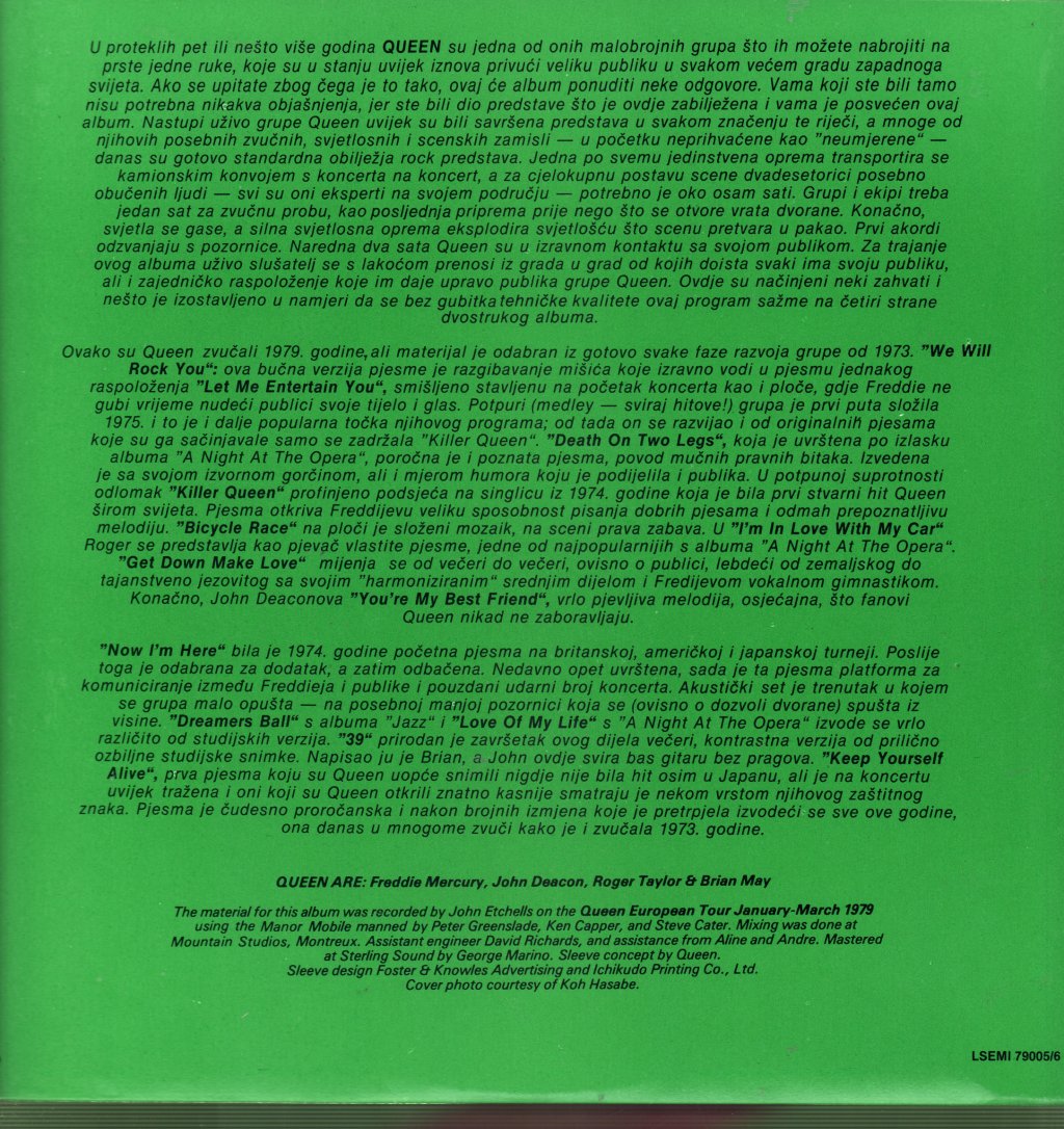 Queen - Live Killers - Double Lp