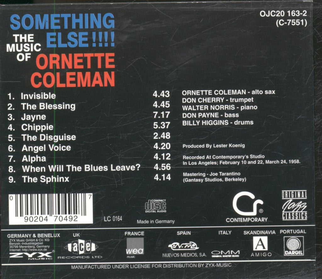Ornette Coleman - Something Else!!!! - Cd