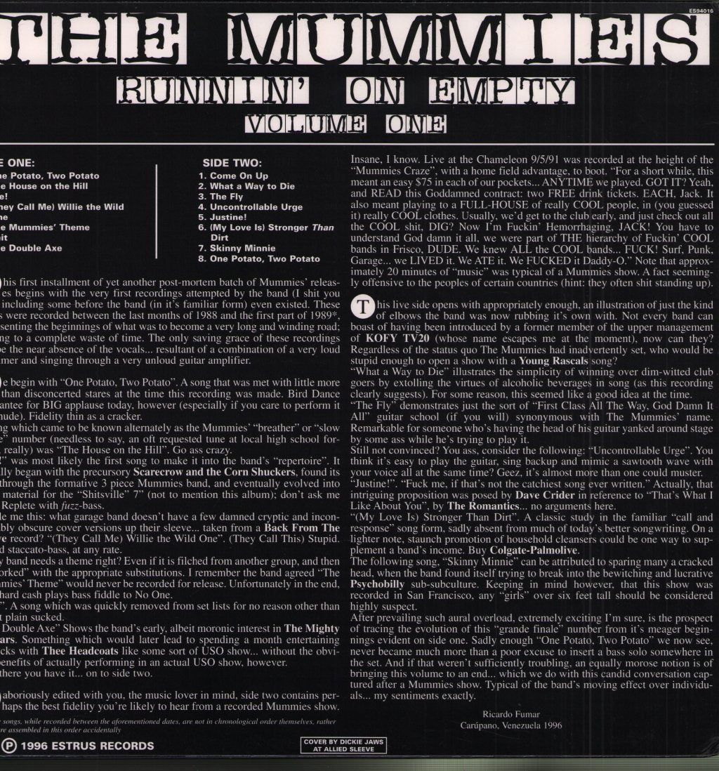 Mummies - Runnin' On Empty Volume One - Lp