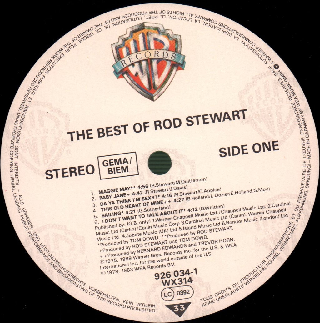 Rod Stewart - Best Of Rod Stewart - Lp