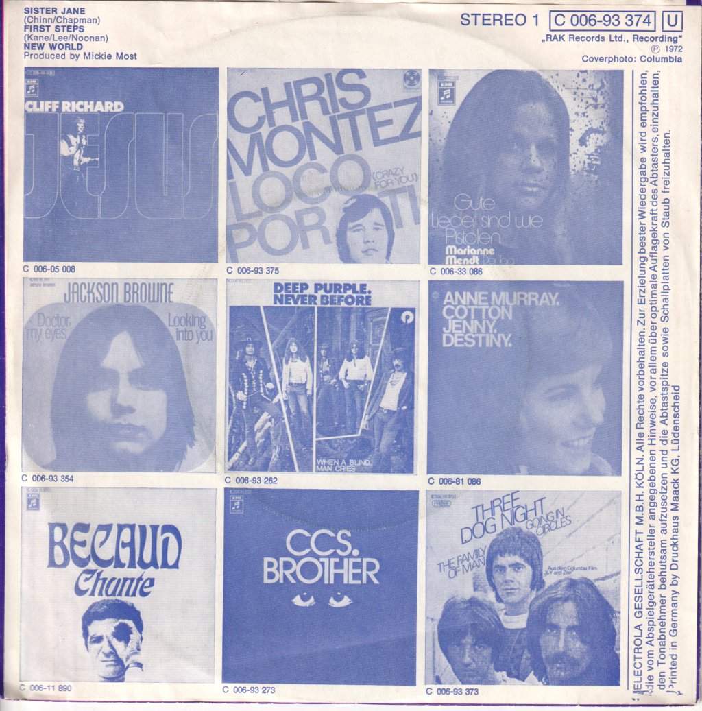 New World - Sister Jane - 7 Inch