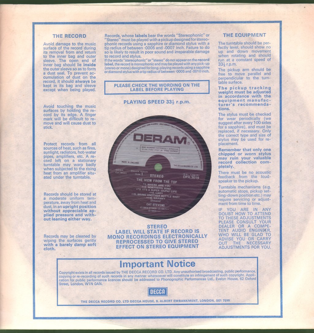 Cat Stevens - View From The Top - Double Lp
