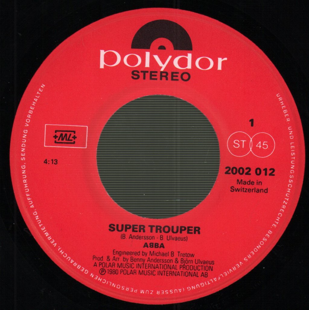 ABBA - Super Trouper/The Piper - 7 Inch