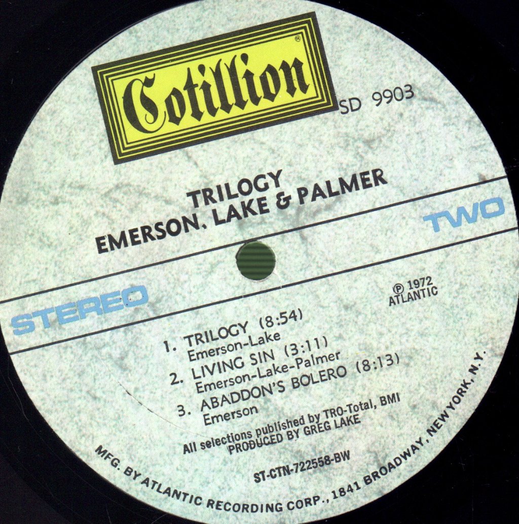Emerson Lake And Palmer - Trilogy - Lp