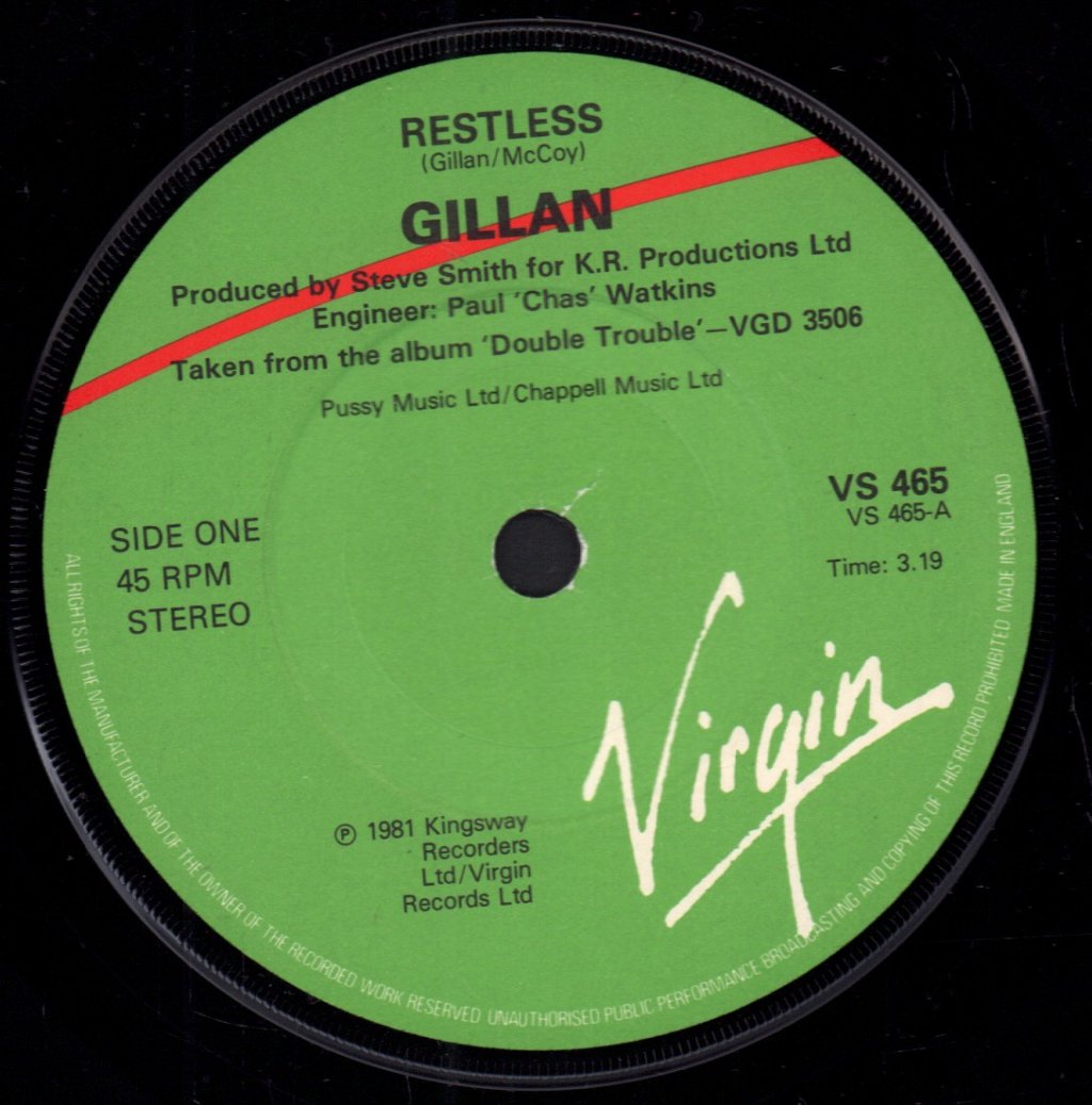 Gillan - Restless - 7 Inch