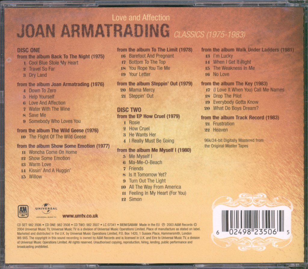 Joan Armatrading - Love And Affection: Joan Armatrading Classics (1975-1983) - Double Cd