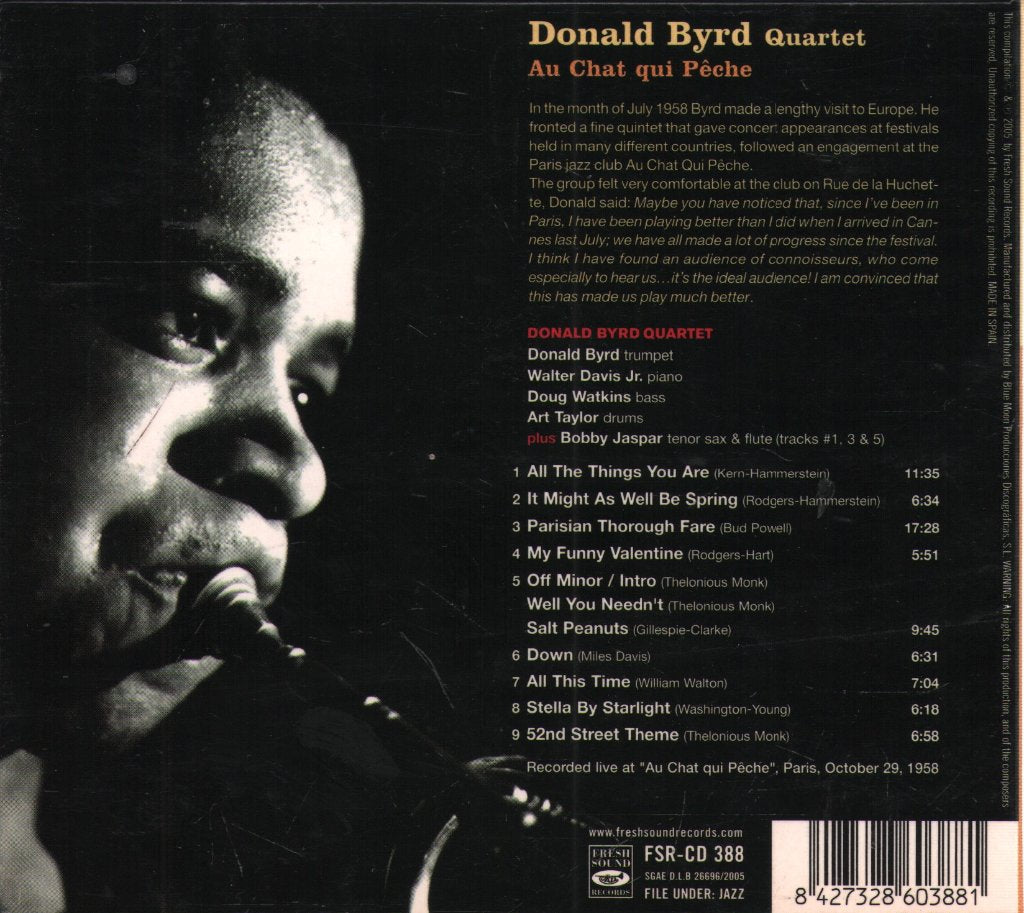 Donald Byrd Quartet - Au Chat qui Peche - Cd