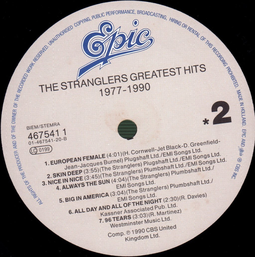Stranglers - Greatest Hits 1977-1990 - Lp