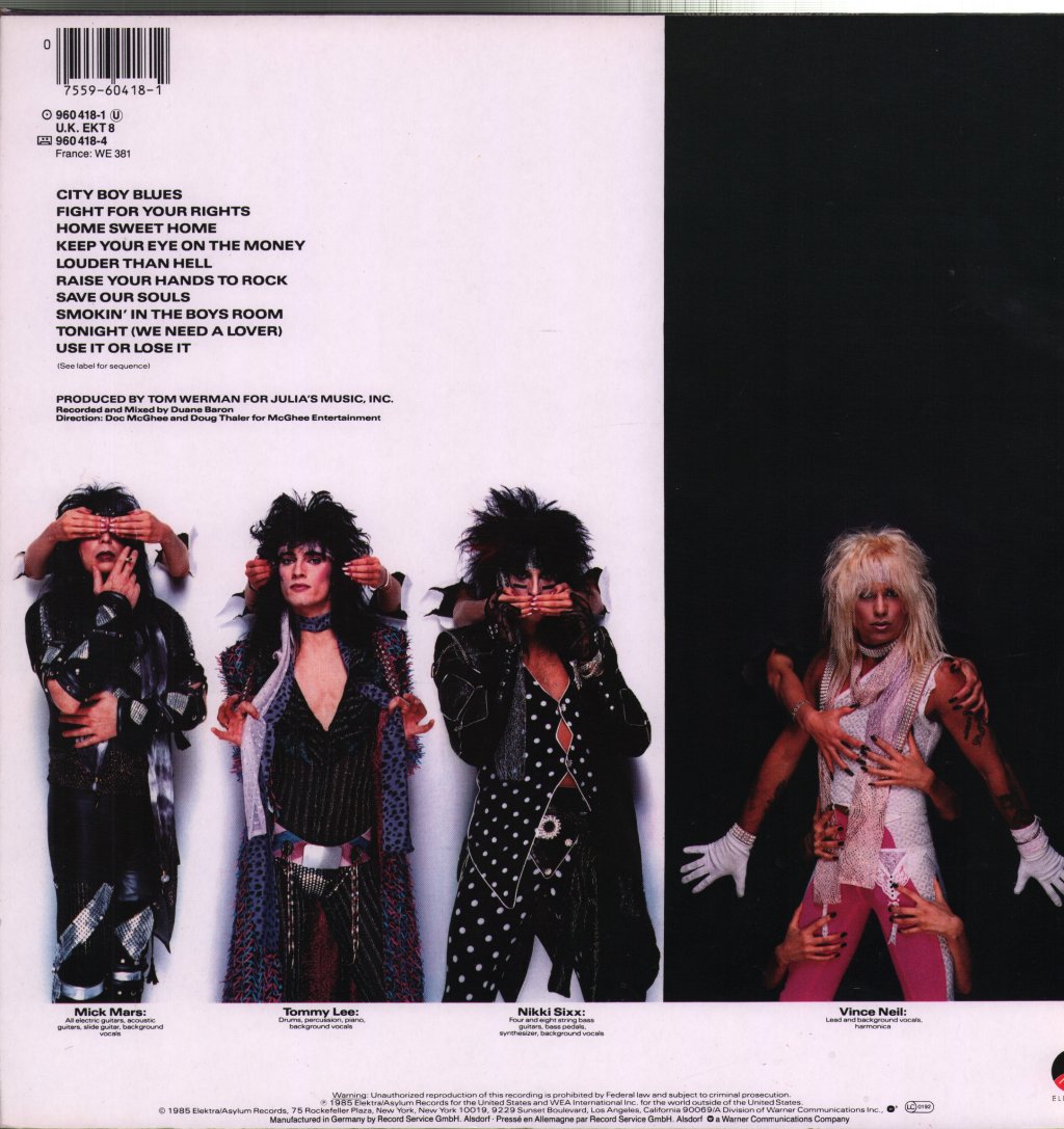 Mötley Crüe - Theatre Of Pain - Lp