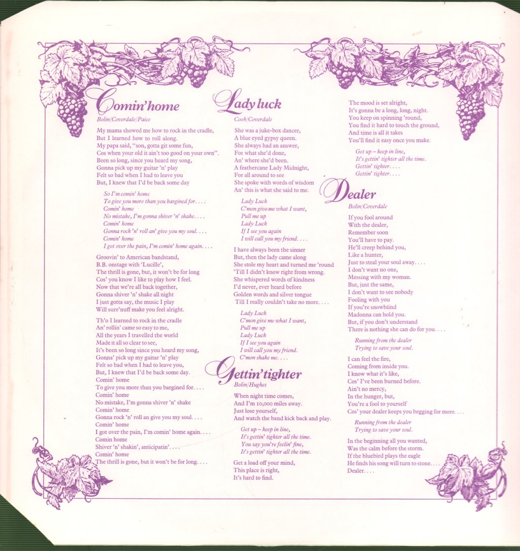 Deep Purple - Come Taste The Band - Lp