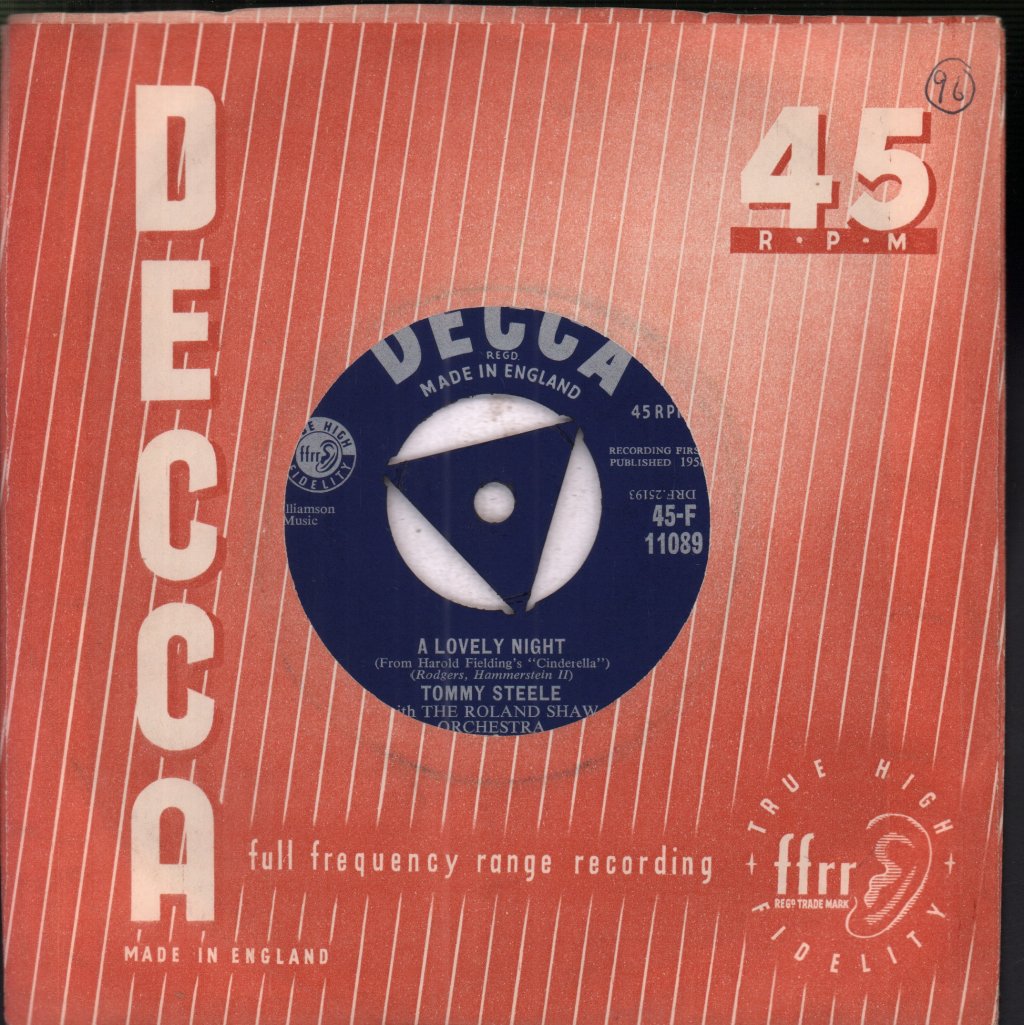 Tommy Steele - A Lovely Night - 7 Inch