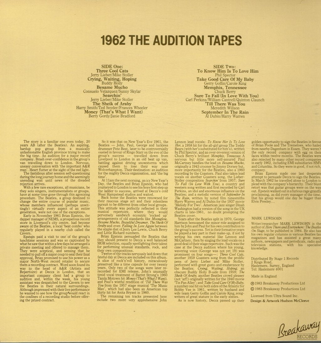Beatles - 1962 The Audition Tapes - Lp