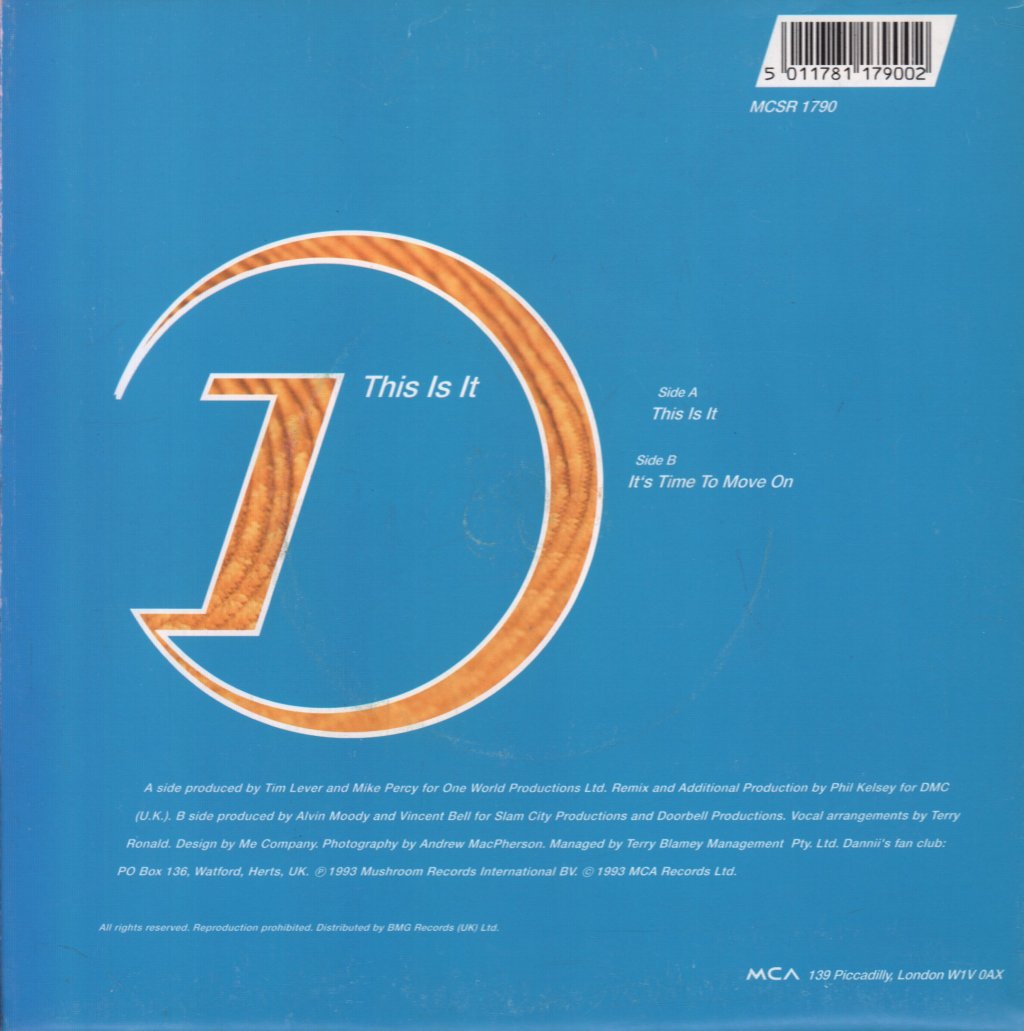 Dannii Minogue - This Is It - 7 Inch