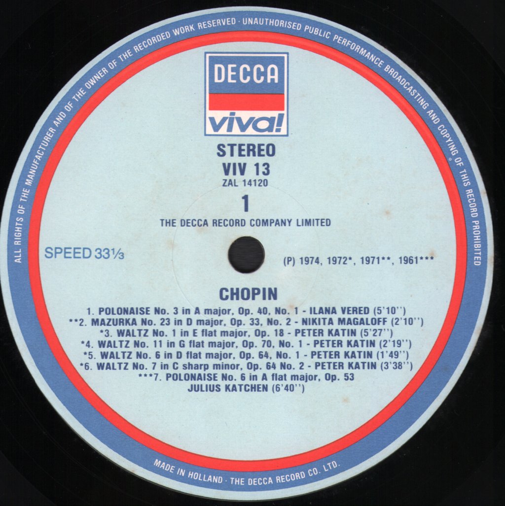 Various Artists - Chopin Favourite Piano Pieces - Lp