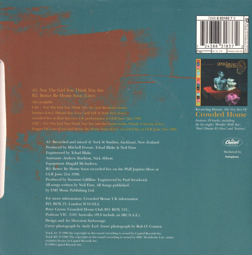 Crowded House - Not The Girl You Think You Are - 7 Inch