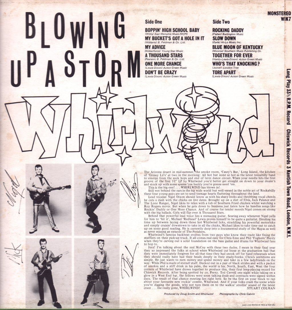 Whirlwind (Rockabilly Group) - Blowing Up A Storm - Lp