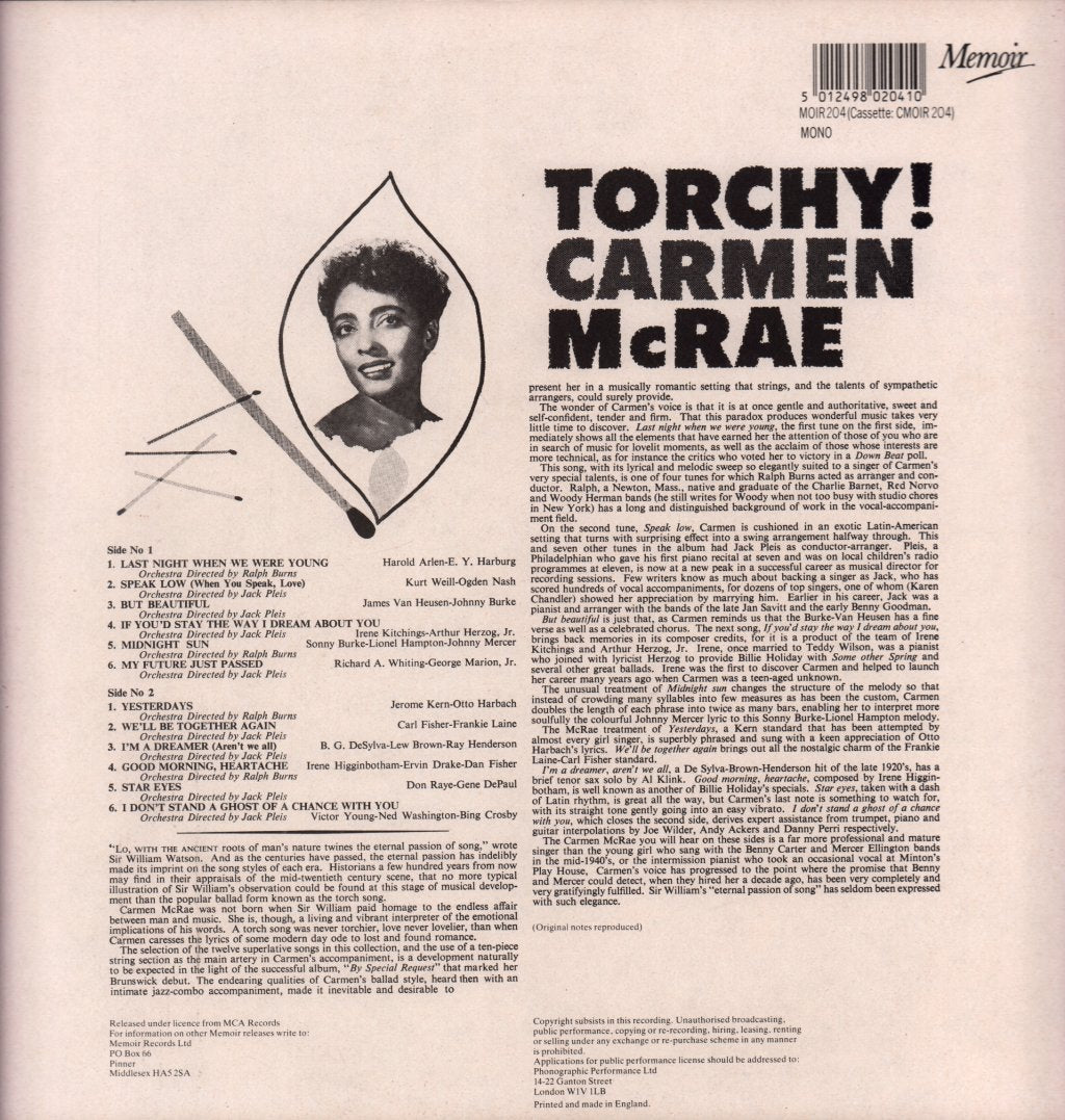 Carmen McRae - Torchy - Lp