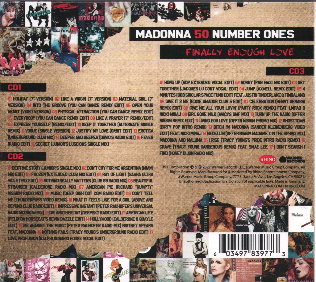 Madonna - Finally Enough Love - Triple Cd
