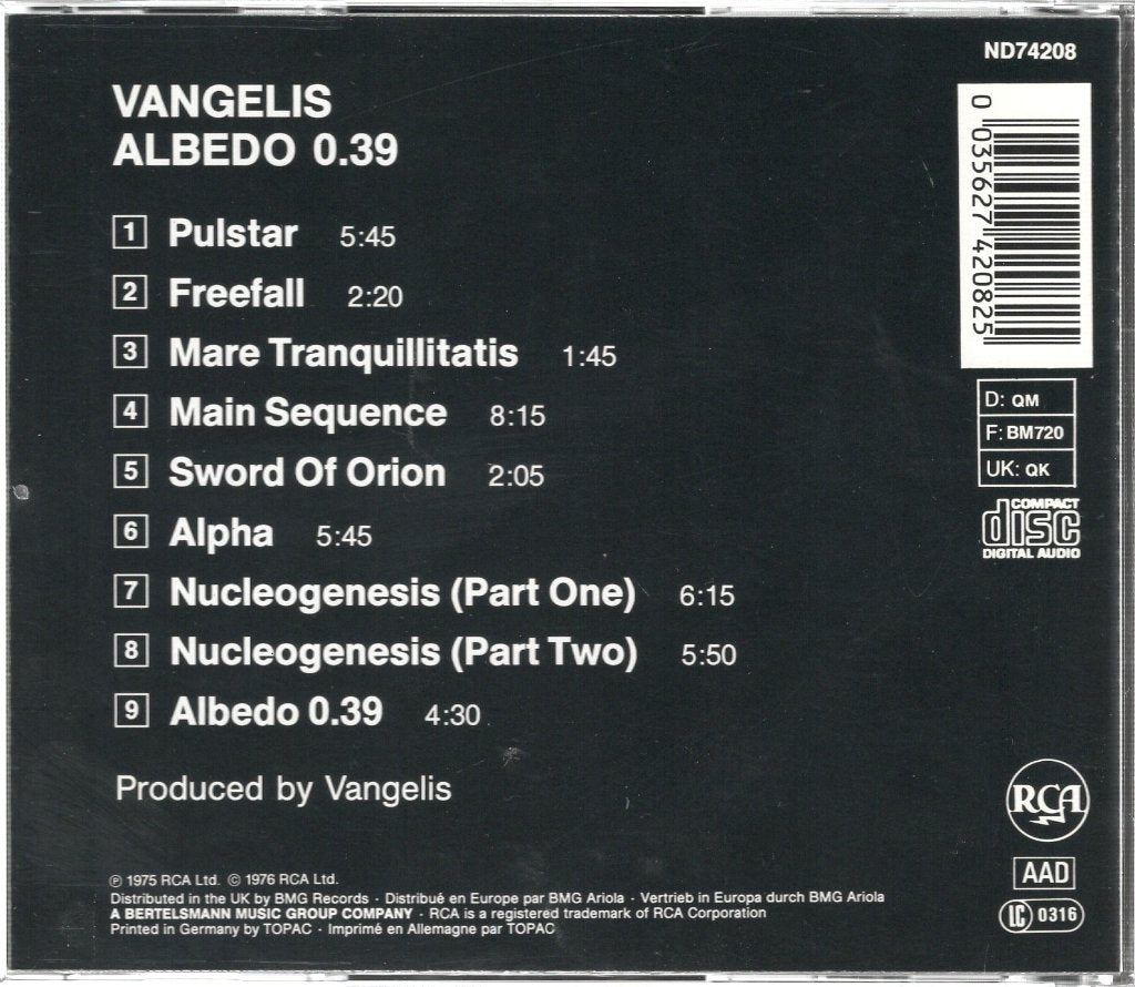 Vangelis - Albedo 0.39 - Cd