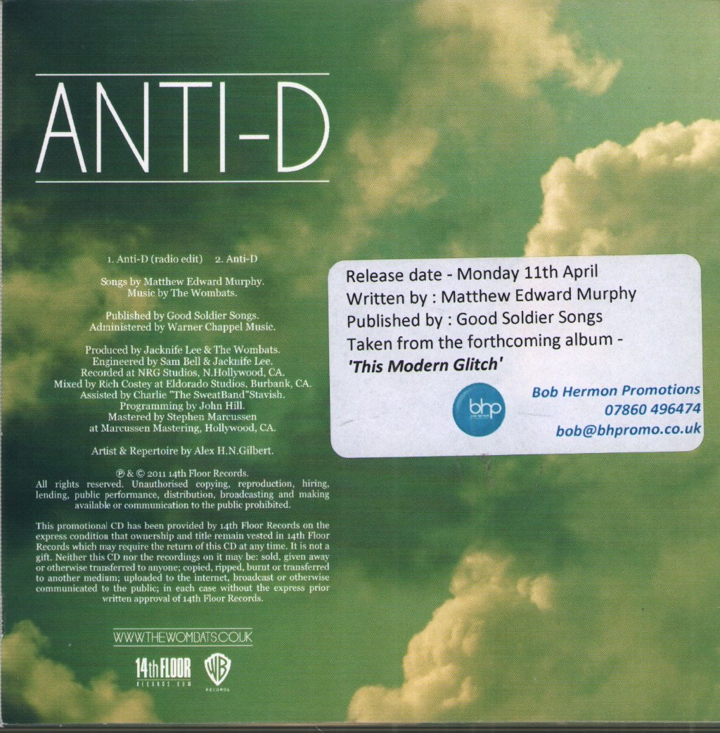 Wombats (Indie Group) - Anti-D - Cdr