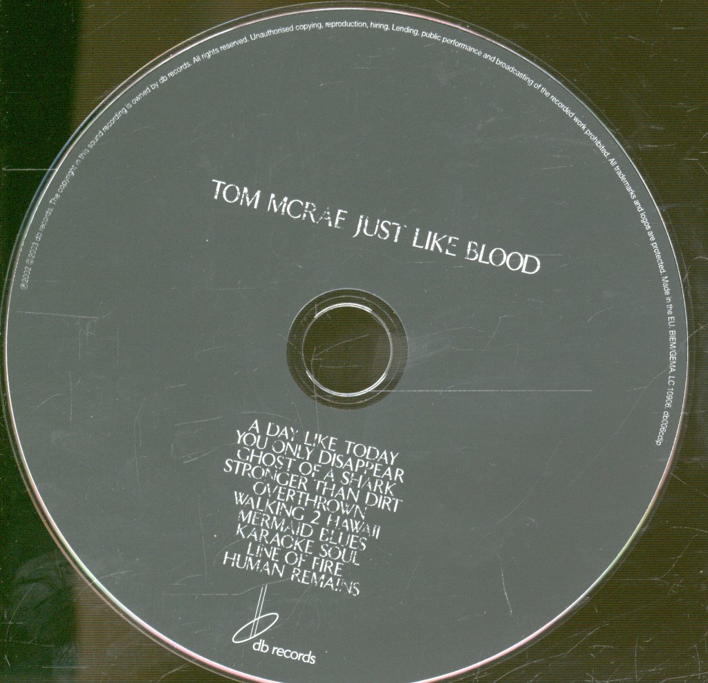 Tom Mcrae - Just Like Blood - Cd