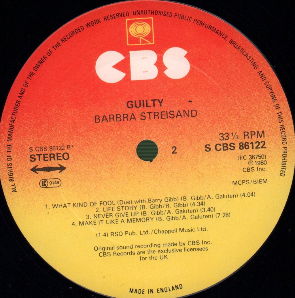 Barbra Streisand - Guilty - Lp