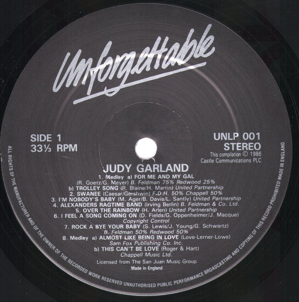 Judy Garland - Unforgettable - 16 Golden Classics - Lp