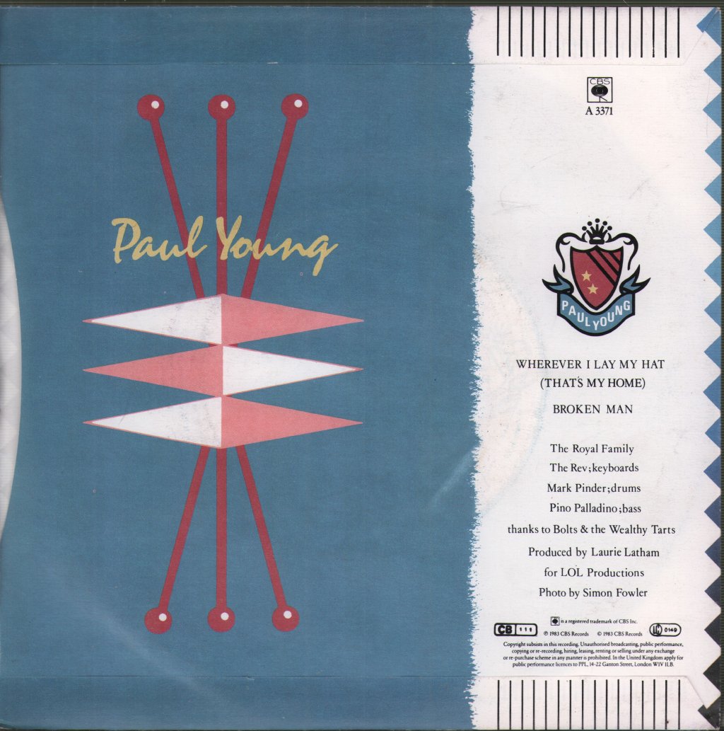 Paul Young - Wherever I Lay My Hat - 7 Inch