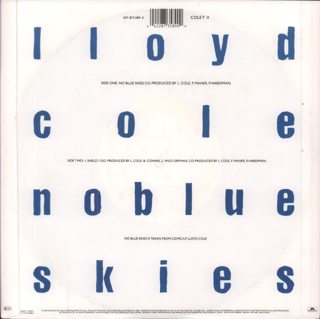 Lloyd Cole - No Blue Skies - 10 Inch
