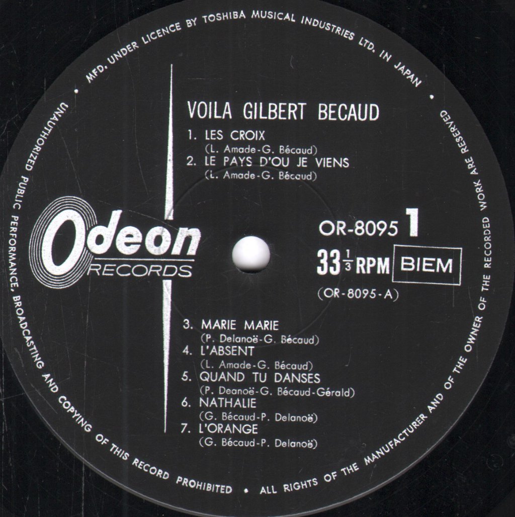 Gilbert Becaud - Voilà Gilbert Becaud - Lp