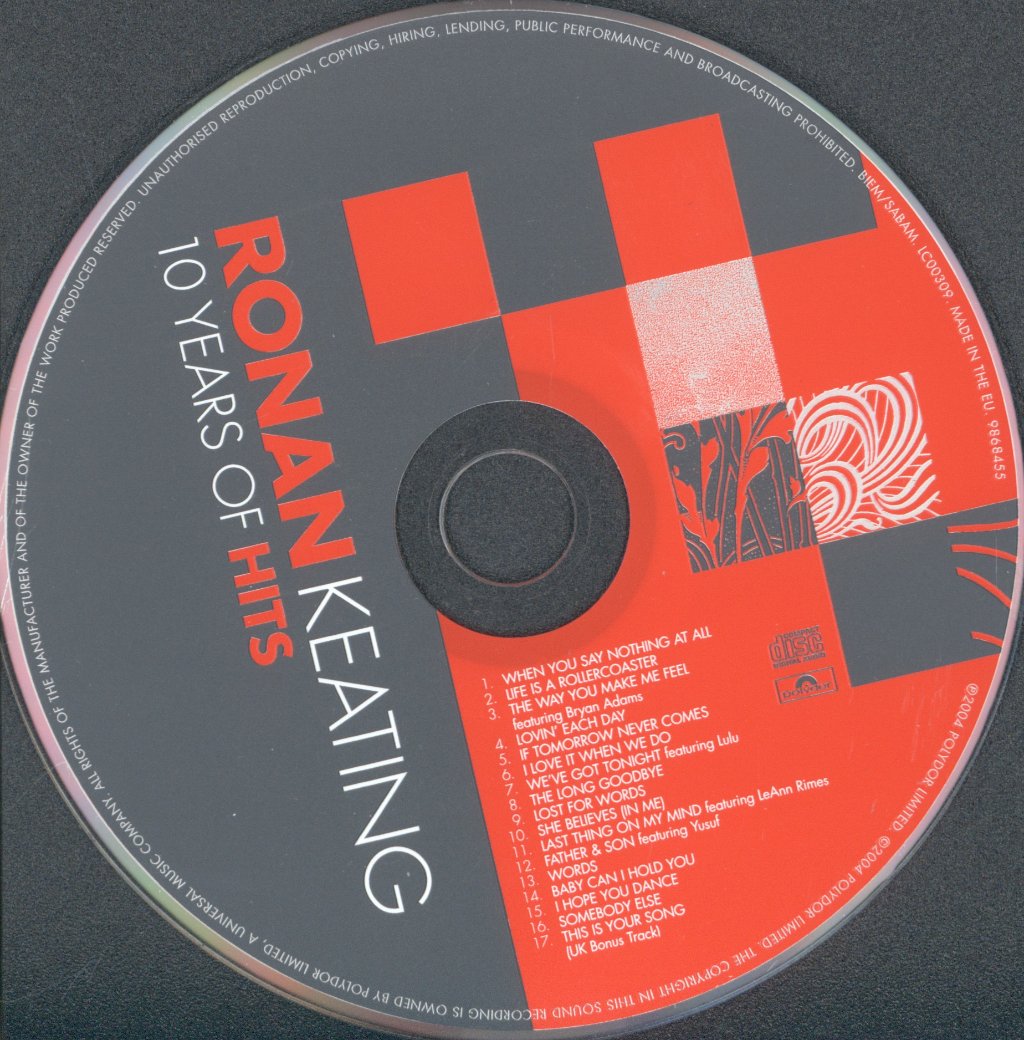 Ronan Keating - 10 Years Of Hits - Cd
