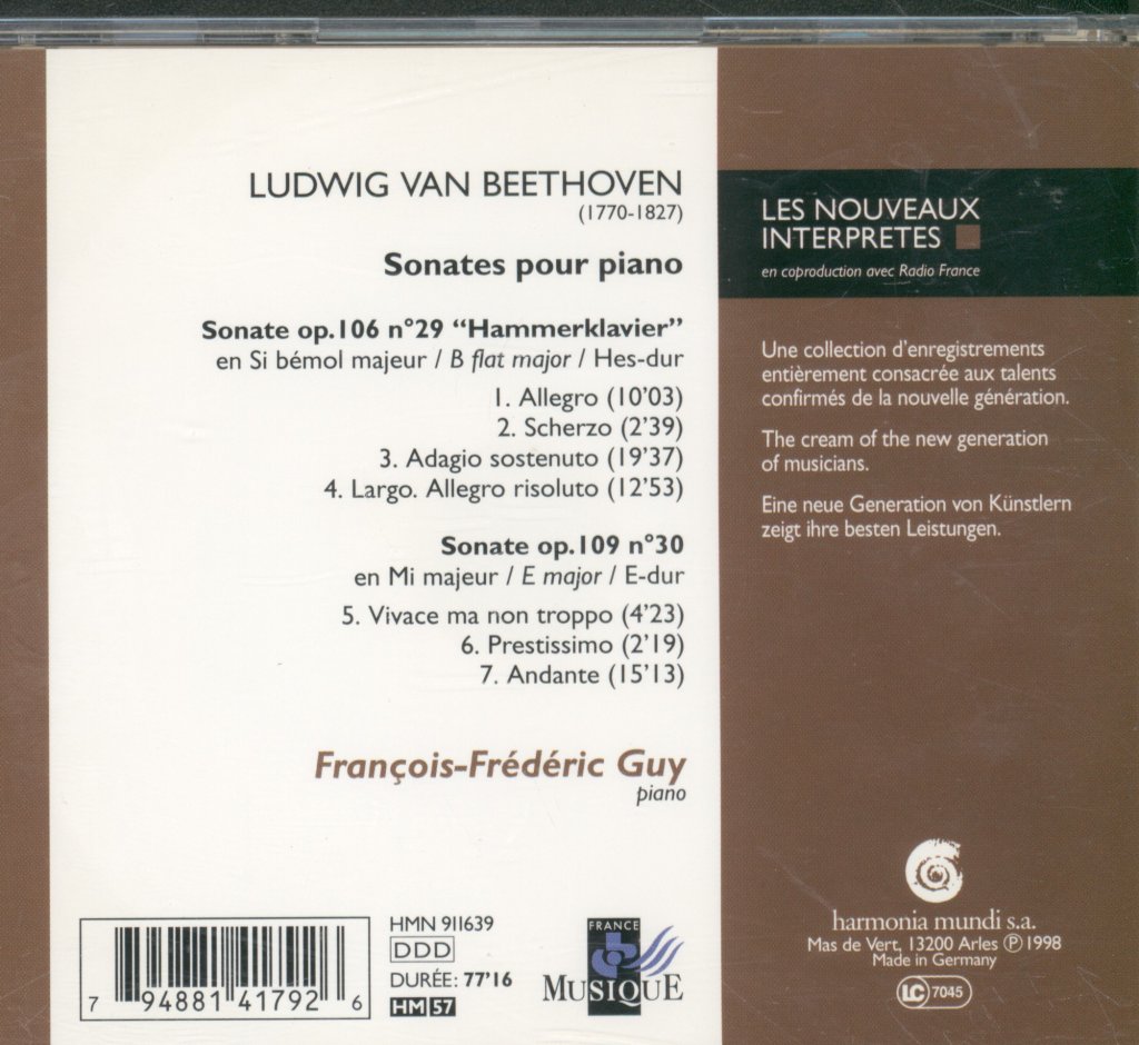Francois Frederic Guy - Sonates Pour Piano - Cd
