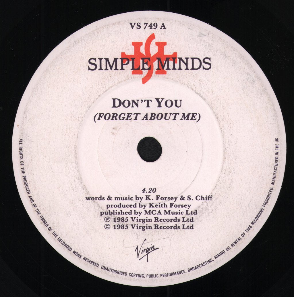 Simple Minds - Don't You Forget About Me - 7 Inch