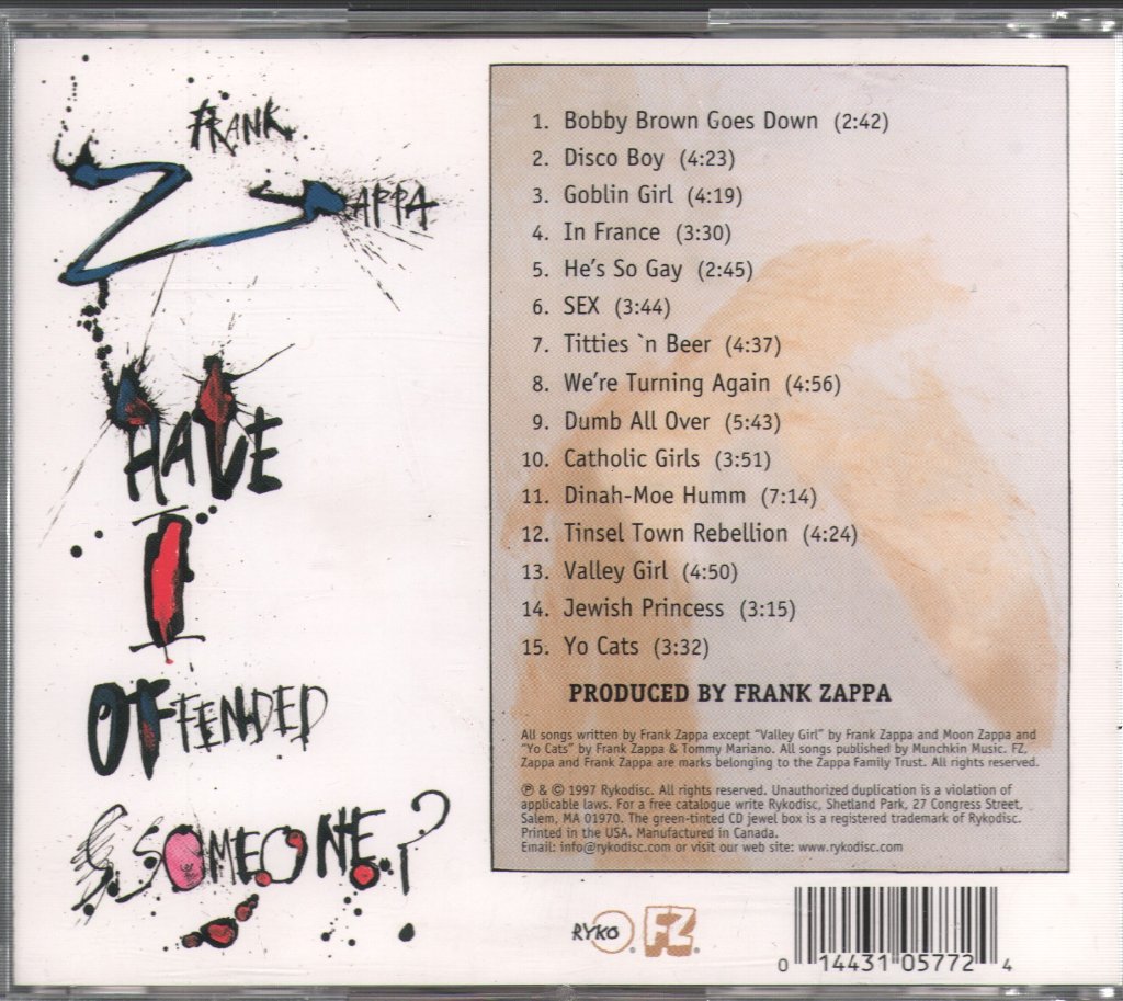 Frank Zappa - Have I Offended Someone? - Cd
